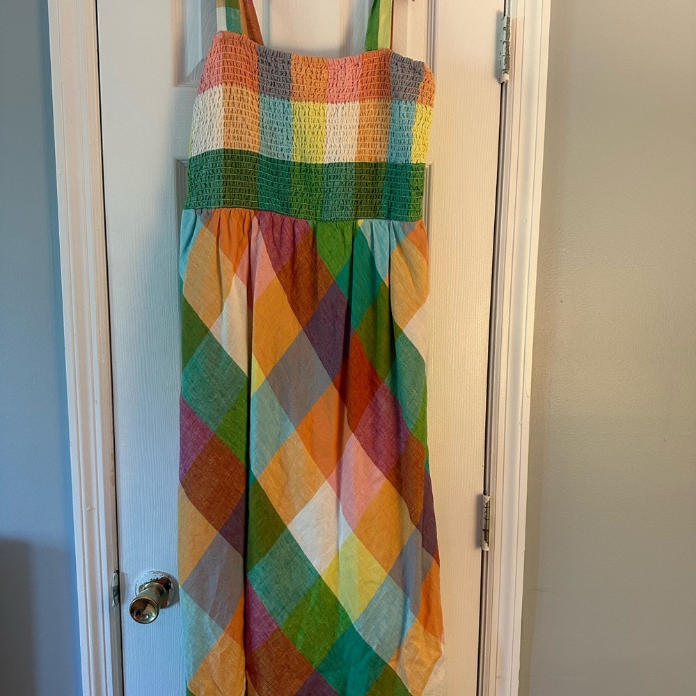 Crown and Ivy Colorful Plaid Smocked Girls' Sundress - Multicolor